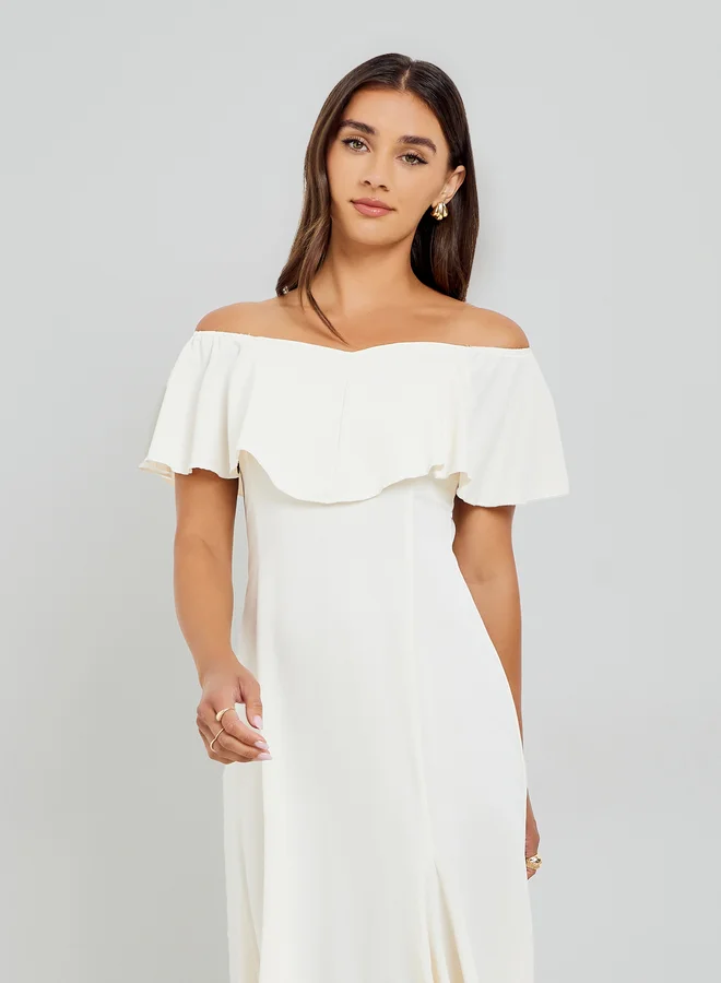 ستايلي فستان نسائي ميدي مكشوف الكتفين